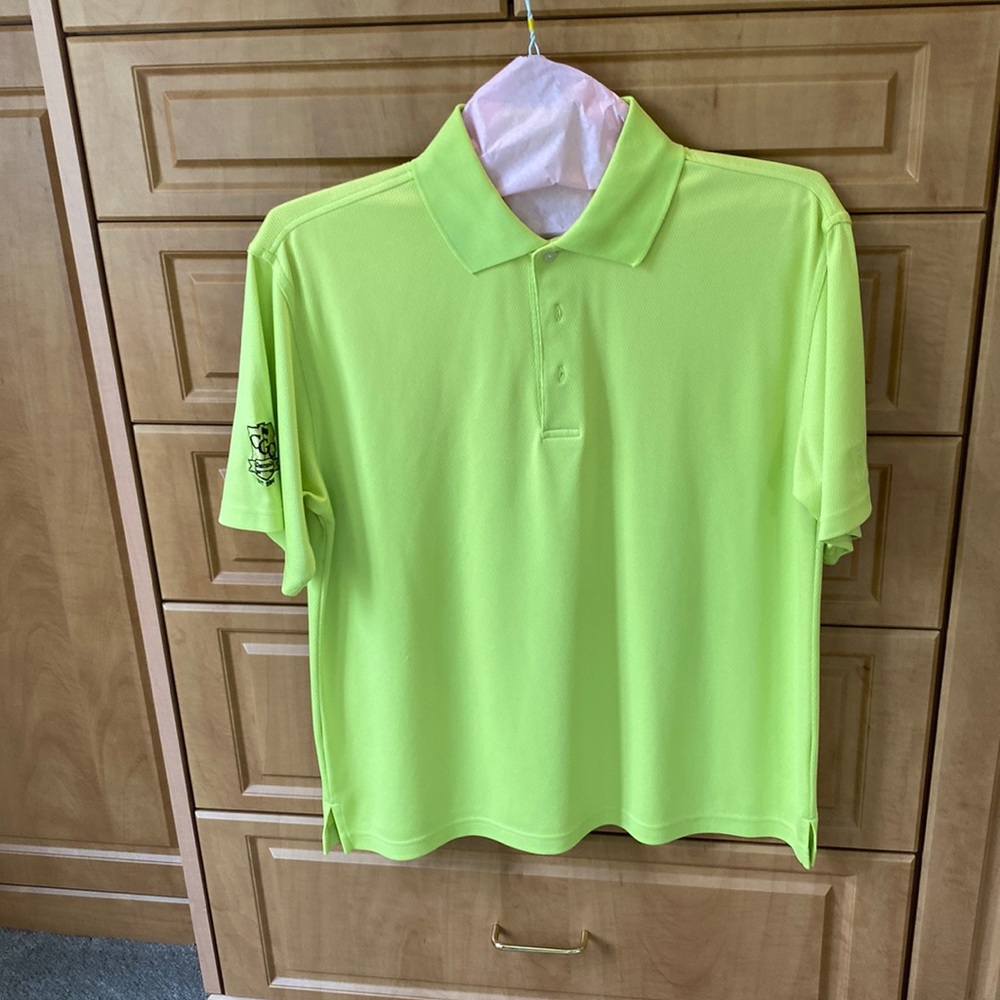 Mens golf shirt . Fluorescent Lime green /yellow polo shirt size M